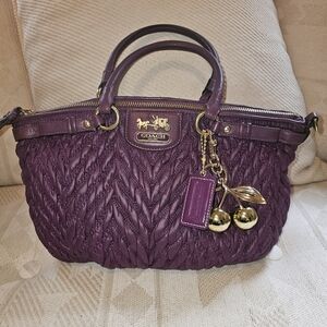 Coach Satchel Bag 18637 Madison Nylon Mahogany